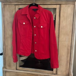 NWOT Red Charter Club Jean Jacket, XS